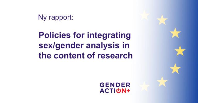 Forside rapport Genderactionlus Policies for integrating sex/gender analysis 