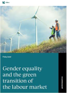 Front page policy brief Gender equality and the green transition of the labour market