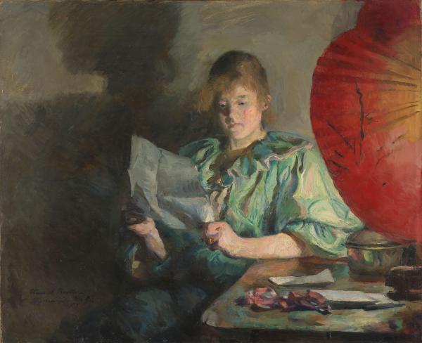 Aften, interiør av Harriet Backer